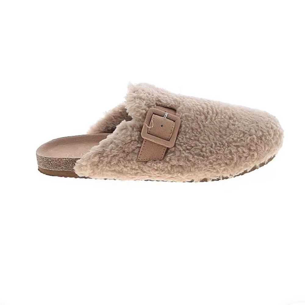 JCrew Fuzzy Brown Mules